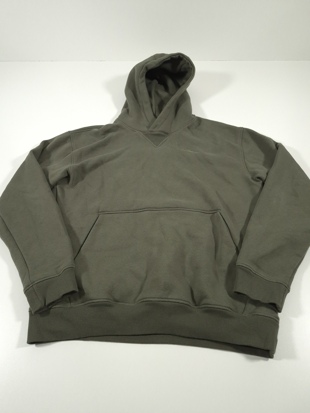 Y2K Quiksilver Hoodie Mens Medium Green Fleece Pullover Kangaroo Pocket Logo